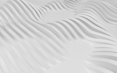 Abstract Curved Shapes. White Circular Background.