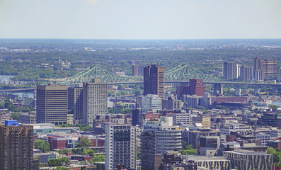 Montreal view from Mount Royal in summer day.