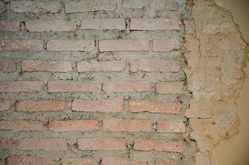 Close up brown  brick wall background.