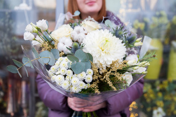 Beautiful bouquet of bright and colorful flowers