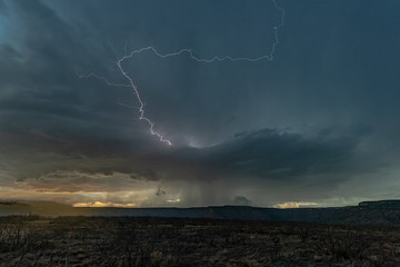 Obraz na płótnie Canvas Lightning Storms on the Great Plains During Springtime