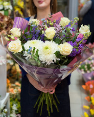 Beautiful bouquet of bright and colorful flowers