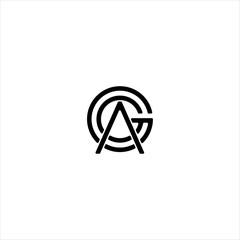 Initial letter Ag, Ag logo designs Vector Image , logo letter ag circle , logo line ag combination 