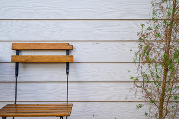 Fototapeta premium Plank wood table floor with natural pattern texture background.