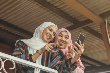 Mother and daughter on a video call