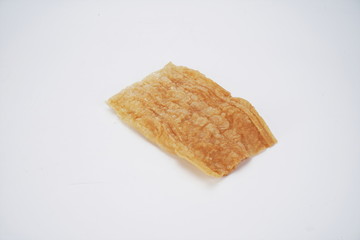 The candied beancurd sticks are in the white background