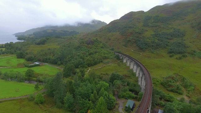 Glenfinnan Hogwarts Railway Bridge Drone Video Scotland