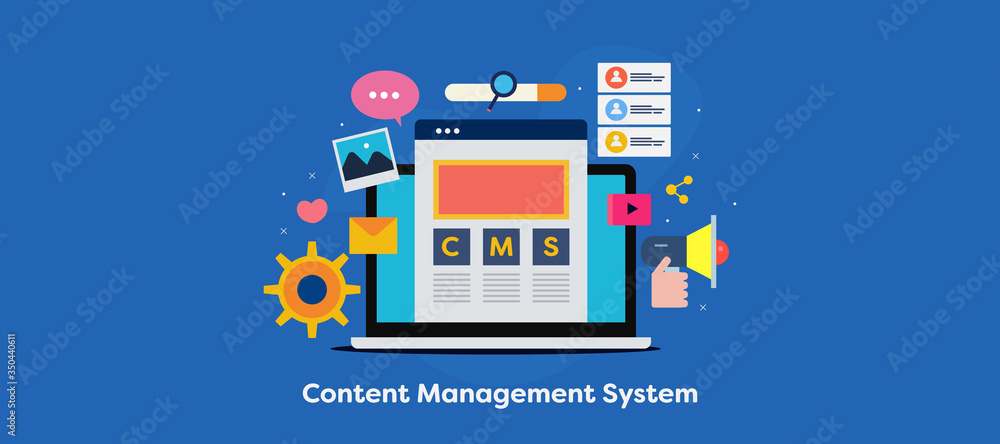 Aufkleber content management system, cms software, business blogging application, website administration, mana