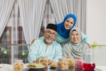 Happy Muslim family