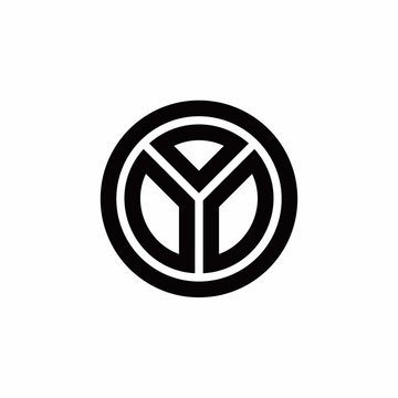 DD monogram logo with circle outline design template