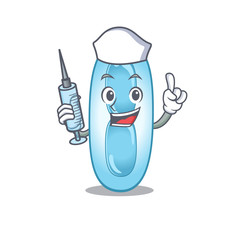 Klebsiella pneumoniae humble nurse mascot design with a syringe