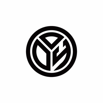 recommend clip art: DY monogram logo with circle outline design template