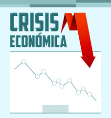 Crisis Economica, Economic Crisis Spanish text vector design.