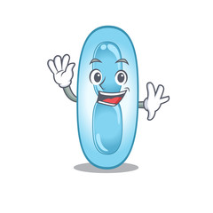 A charming klebsiella pneumoniae mascot design style smiling and waving hand