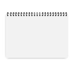 Notebook on a spiral.Vector image of notepad in mocap style. Empty, closed copybook. Stock image.