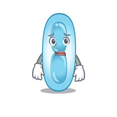 Cartoon design style of klebsiella pneumoniae having worried face