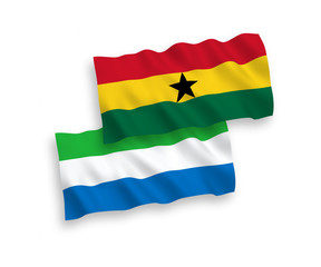 Flags of Ghana and Sierra Leone on a white background