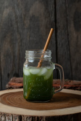 Iced chlorella healthy detoxifying drink