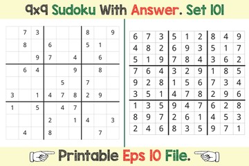 Advance Sudoku Puzzle Games Easy to Hard with Answer