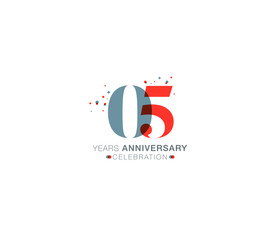 5 years anniversary or birthday celebration design template Vector.