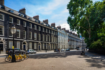 Fototapeta na wymiar London street typical buiding, England, UK.