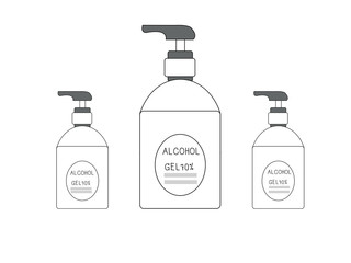 GelAlcohol . kill virus by Wash hand and spray hand.Medical Health care concept on a white background.