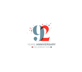 82 years anniversary or birthday celebration design template Vector.
