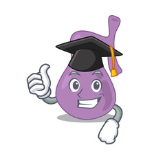 Happy proud of gall bladder caricature design with hat for graduation ceremony