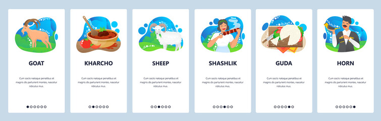 Georgia website and mobile app onboarding screens vector template