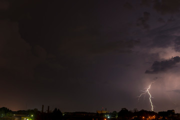Spring Storm and Dramatic Lightnings