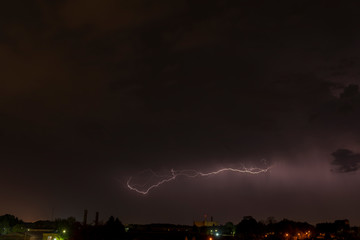 Spring Storm and Dramatic Lightnings