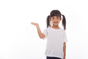 little girl isolated on a white background