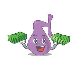 A wealthy gall bladder cartoon character with much money
