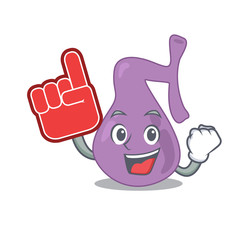 Gall bladder in cartoon drawing character design with Foam finger