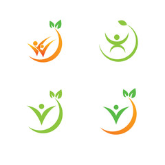 set of green icons Human