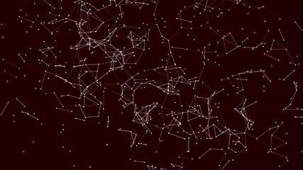 Abstract digital connection dots. Technology background. Network connection structure. Plexus effect. 3d rendering