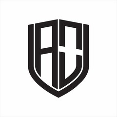 AO Logo monogram with emblem shield design isolated on white background