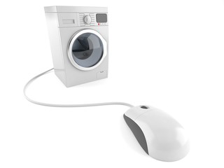 Washing machine with computer mouse