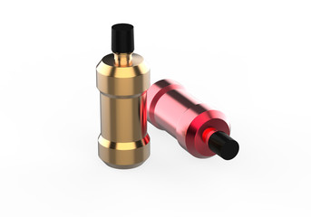 Metallic Plastic Bottle Mock up isolated on white background. 3d illustration