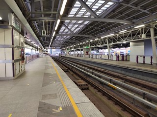 empty staircase at sky train station,stair case in the public