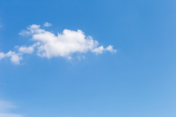 White cloud over clear blue sky, nature background, outdoor day light