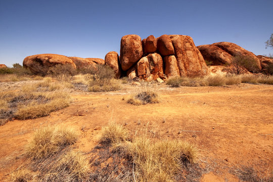 Amazing rock formations, Devils Marbles, Red Center, Australia
