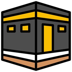 Kaaba icon, great mosque of mecca vector