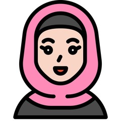 Muslim woman icon, ramadan festival related vector