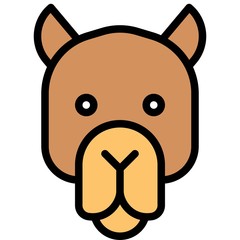 Camel face icon, ramadan festival related vector
