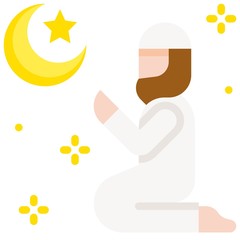 Islamic prayer icon, ramadan festival related vector