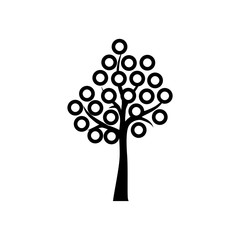 Tree with leaves. Tree icon isolated on white background