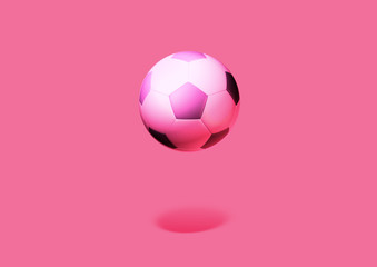ピンク色のサッカーボールとピンク色の背景 © k_yu