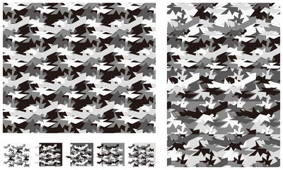 Fototapeta premium Camouflage_Pattern01_Black_type02 シームレス迷彩パターン黒02