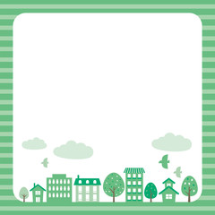 街並みのイラスト　フレーム